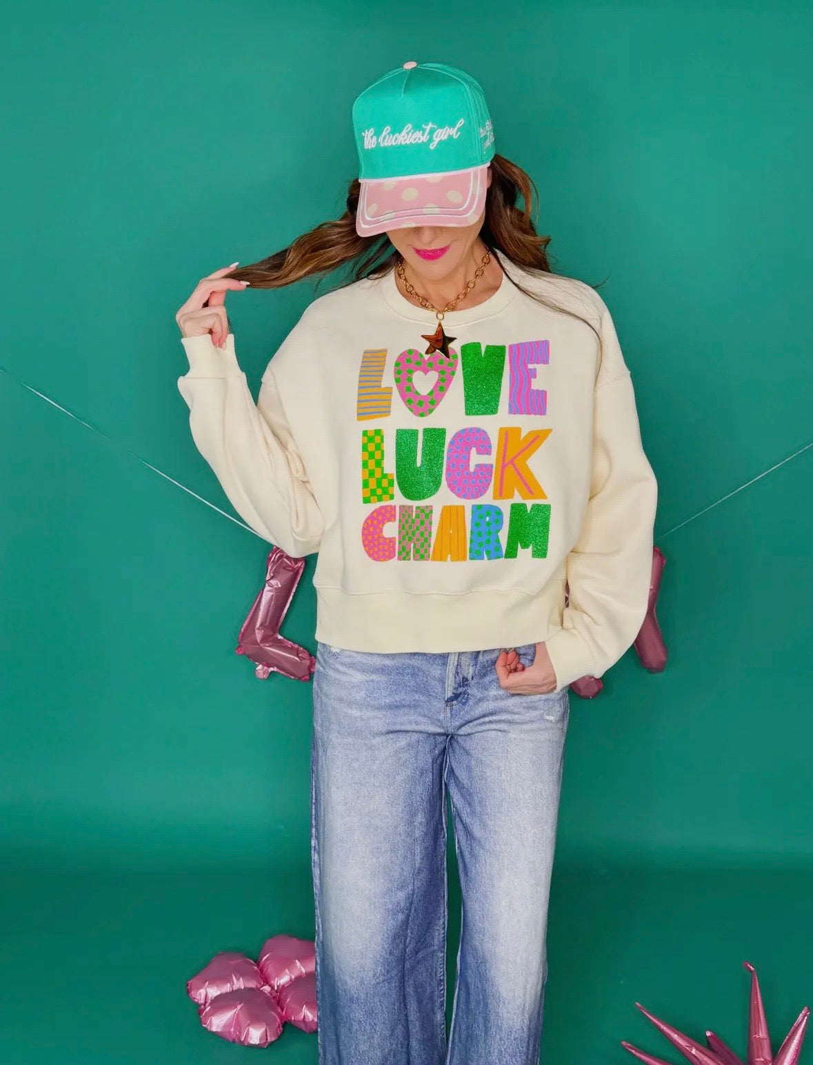Lucky charm cropped sweatshirt