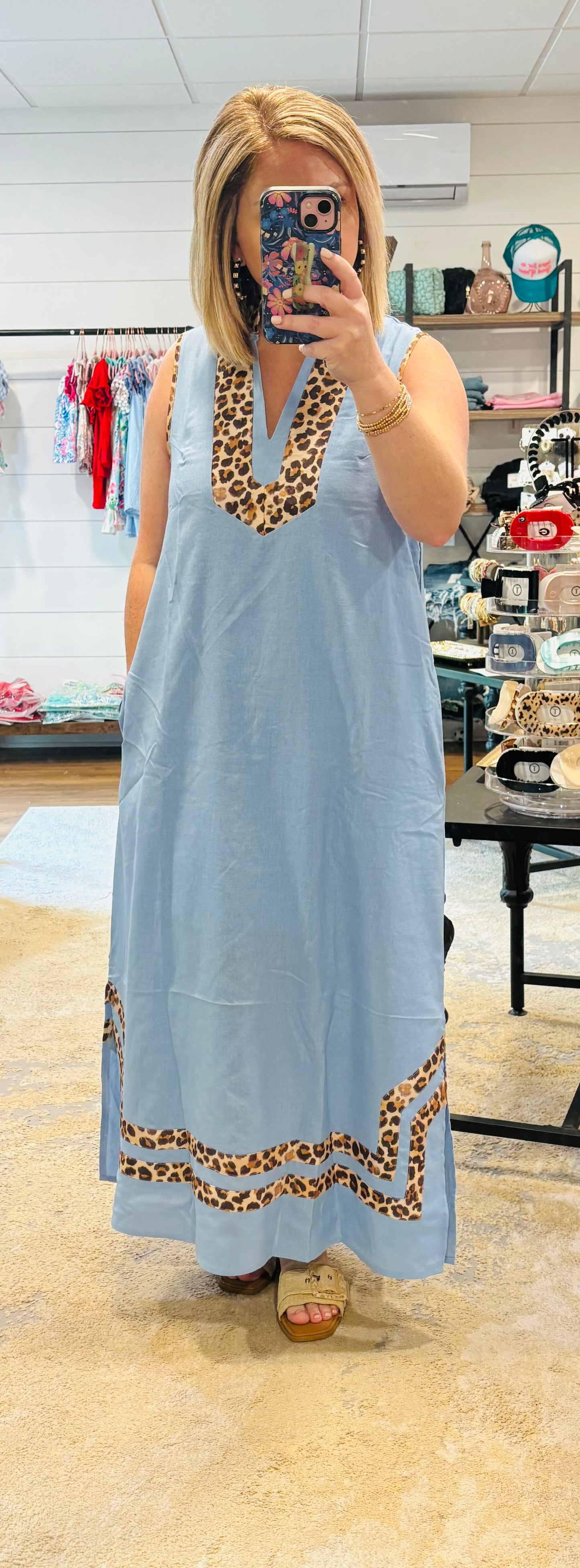 Cheetah blue dress