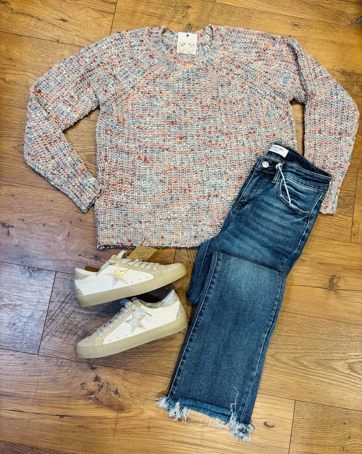 Gray popcorn sweater