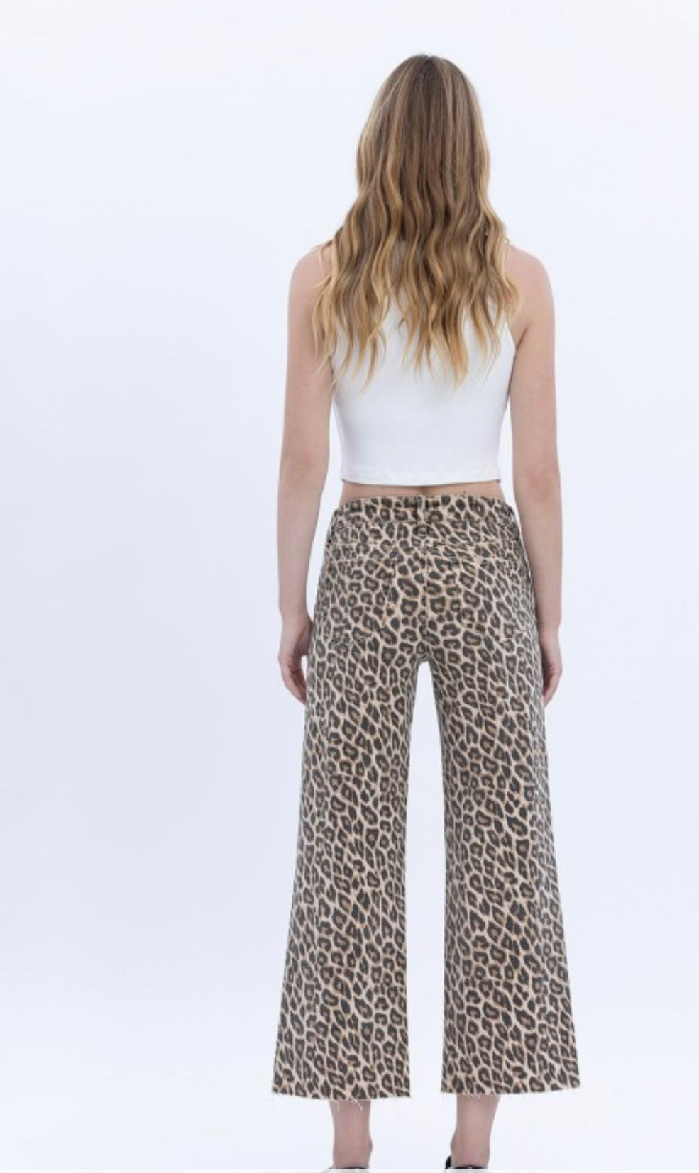 Vervet cheetah wide leg denim
