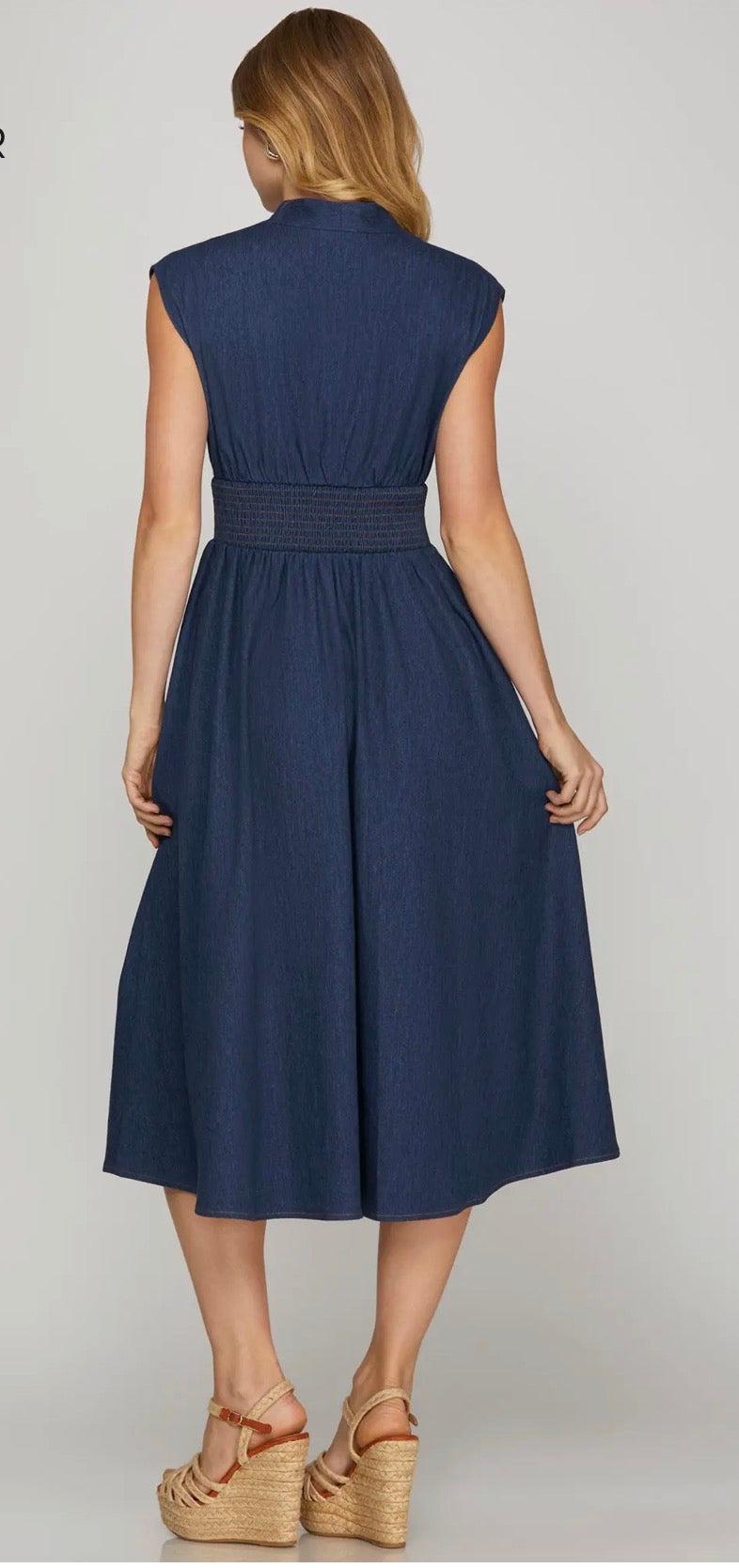 Denim zip dress