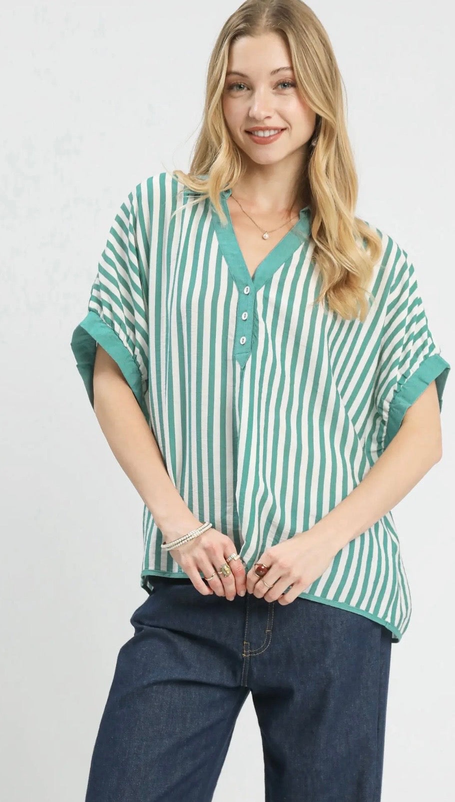 Mint stripe top