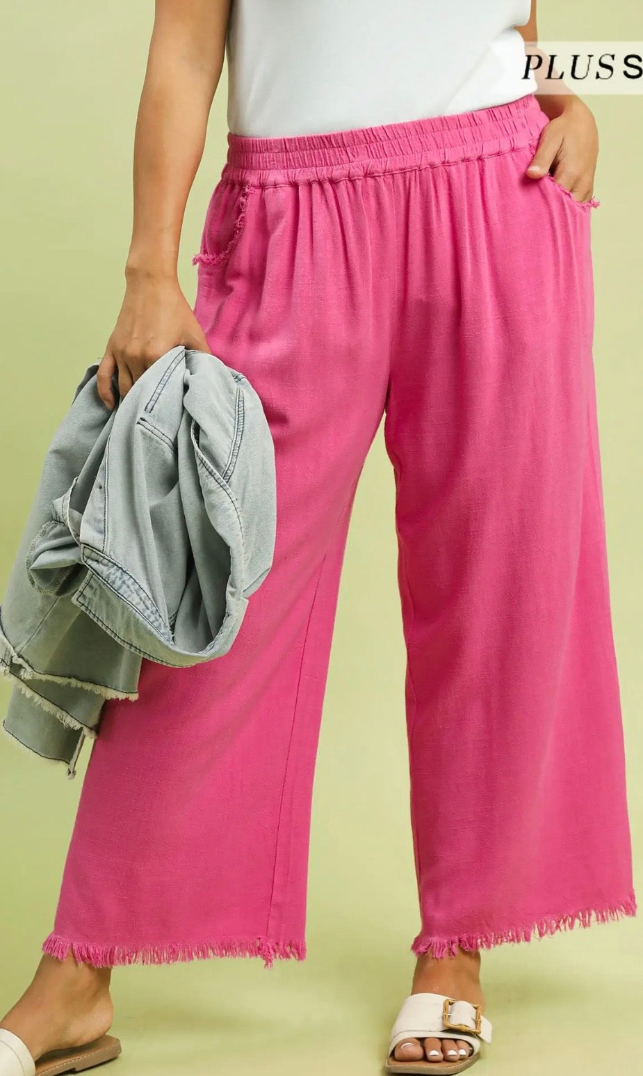 Pink linen/cotton pants