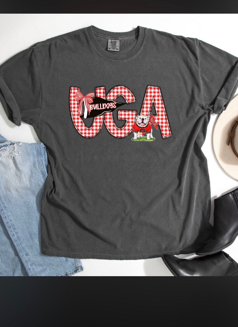 UGA gingham tee