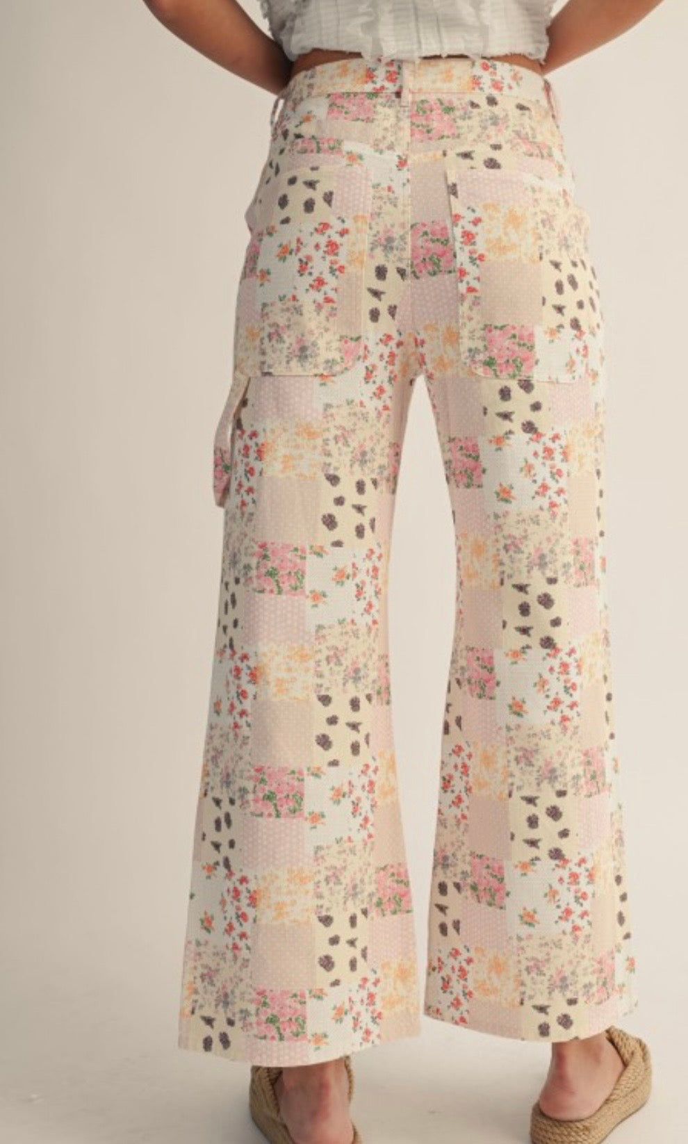 Vintage patchwork wide leg pants