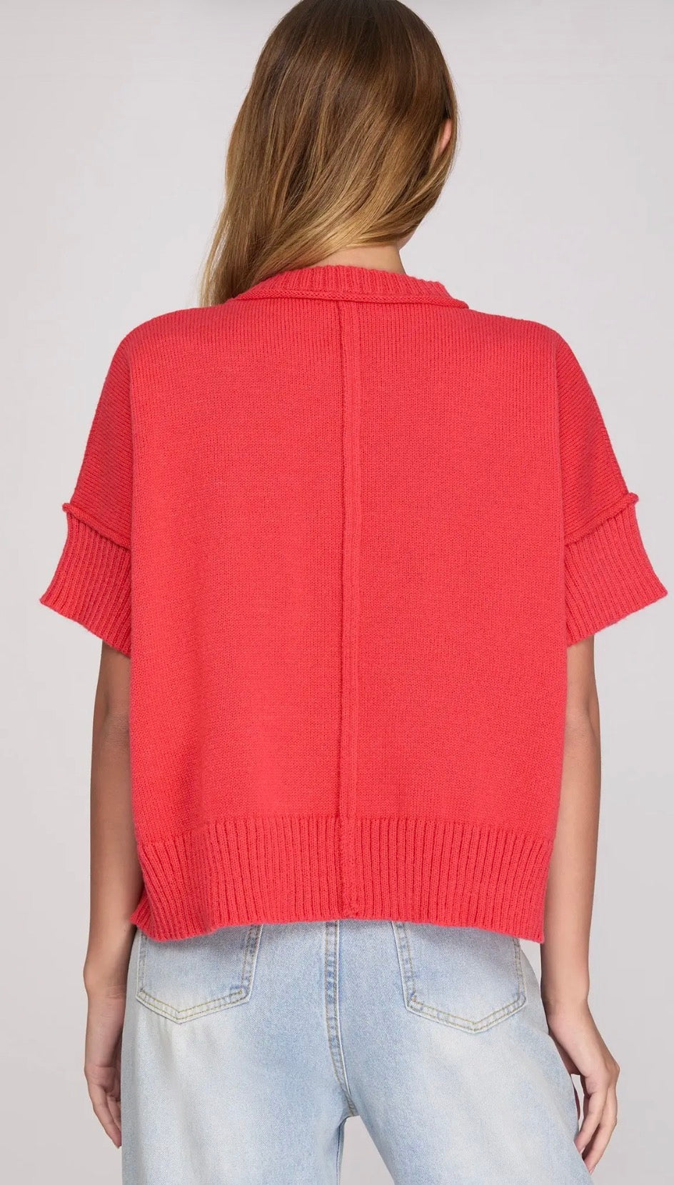 Coral red sweater
