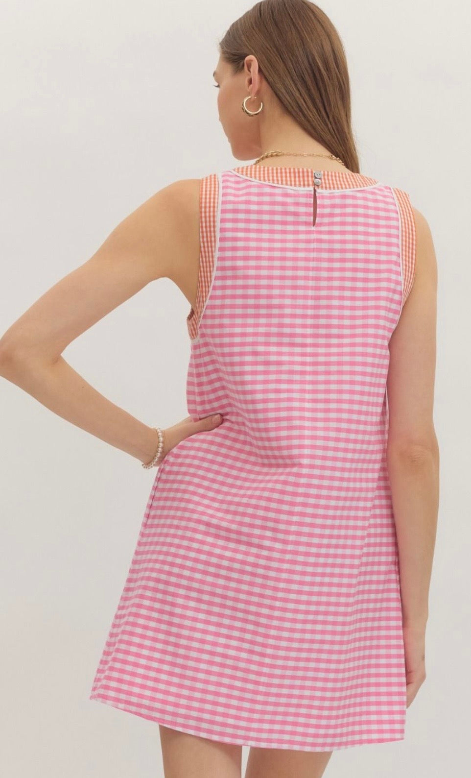 Pink gingham dress