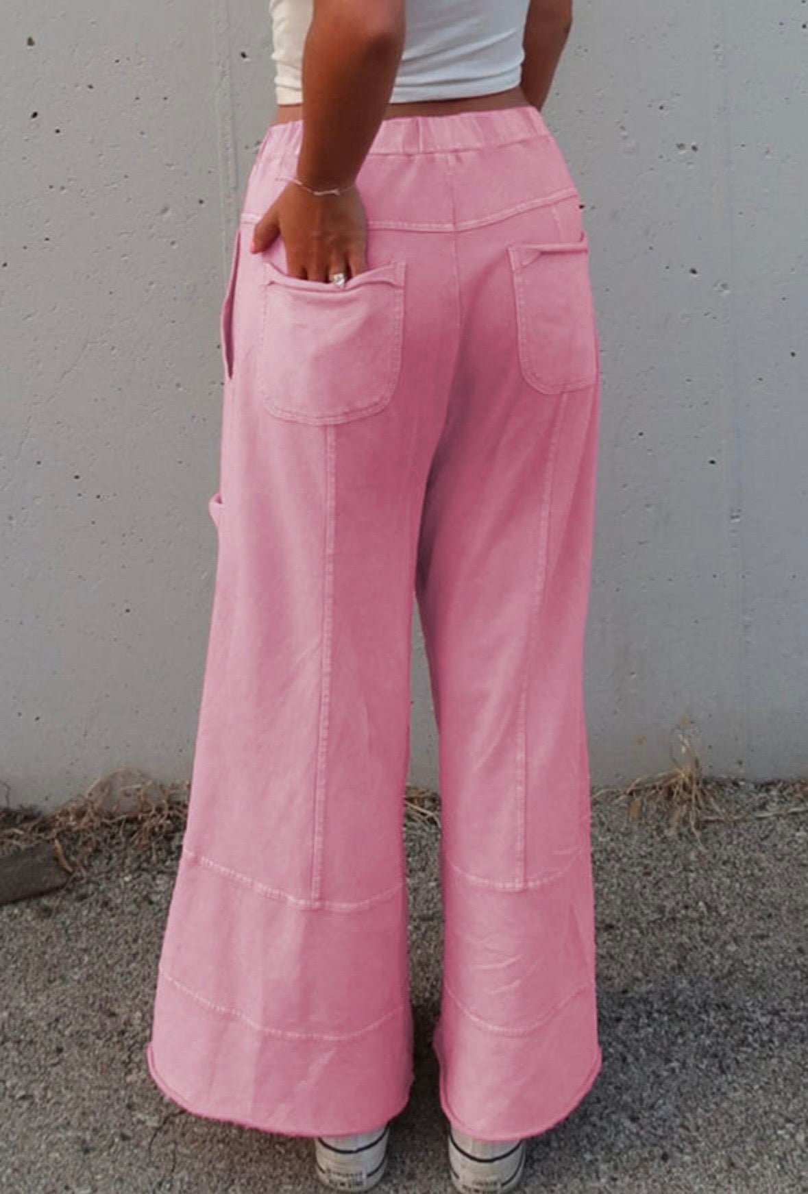 Pink mineral wash pants