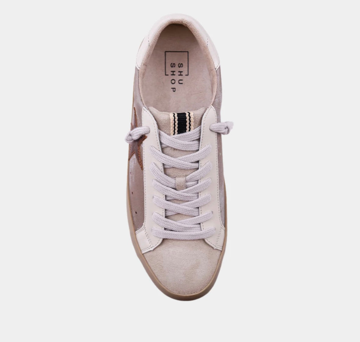 Paula taupe denim sneakers