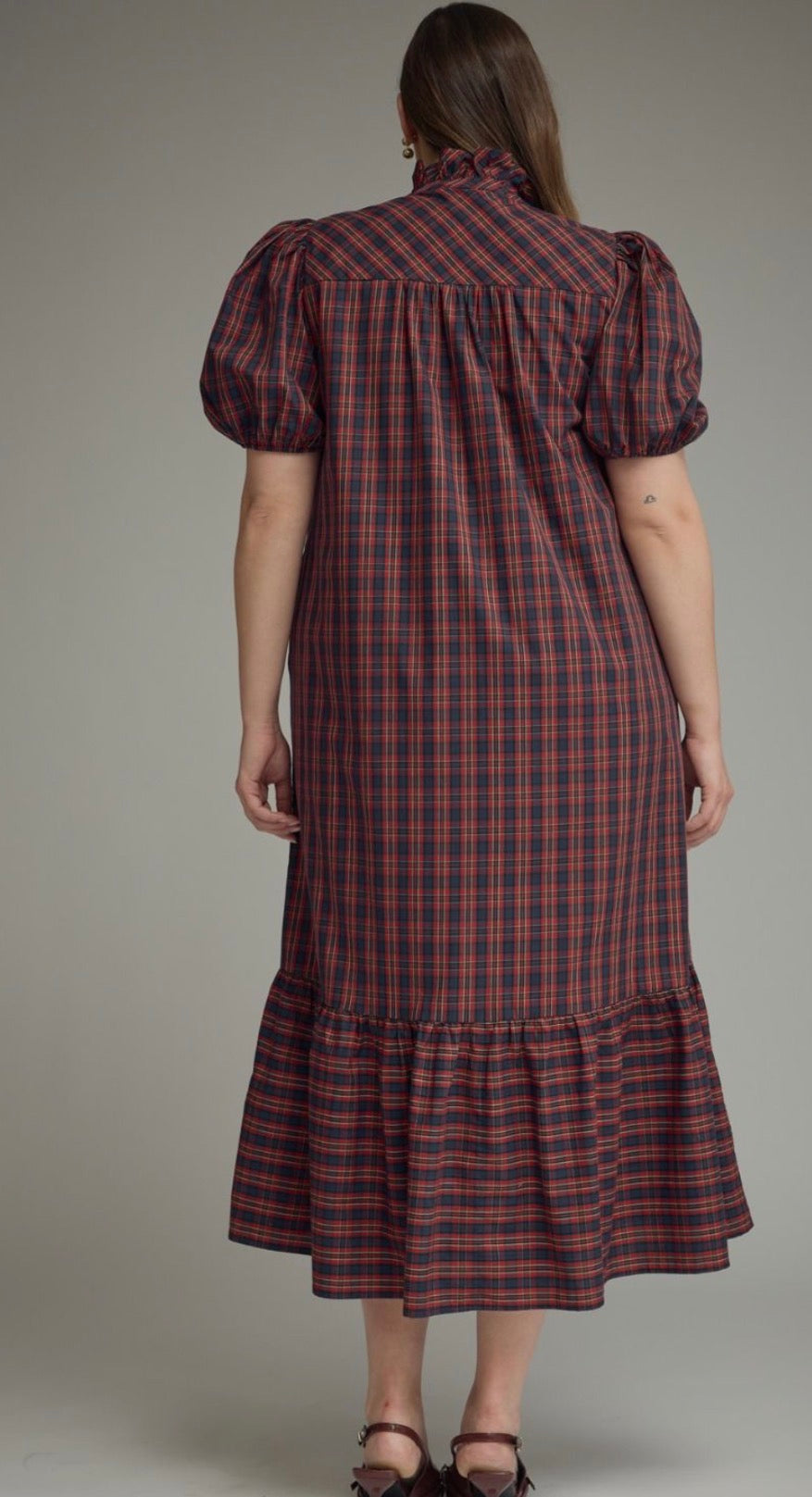 Red plaid dress
