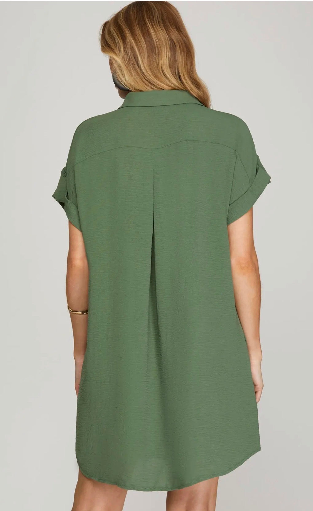 Olive shirt dress