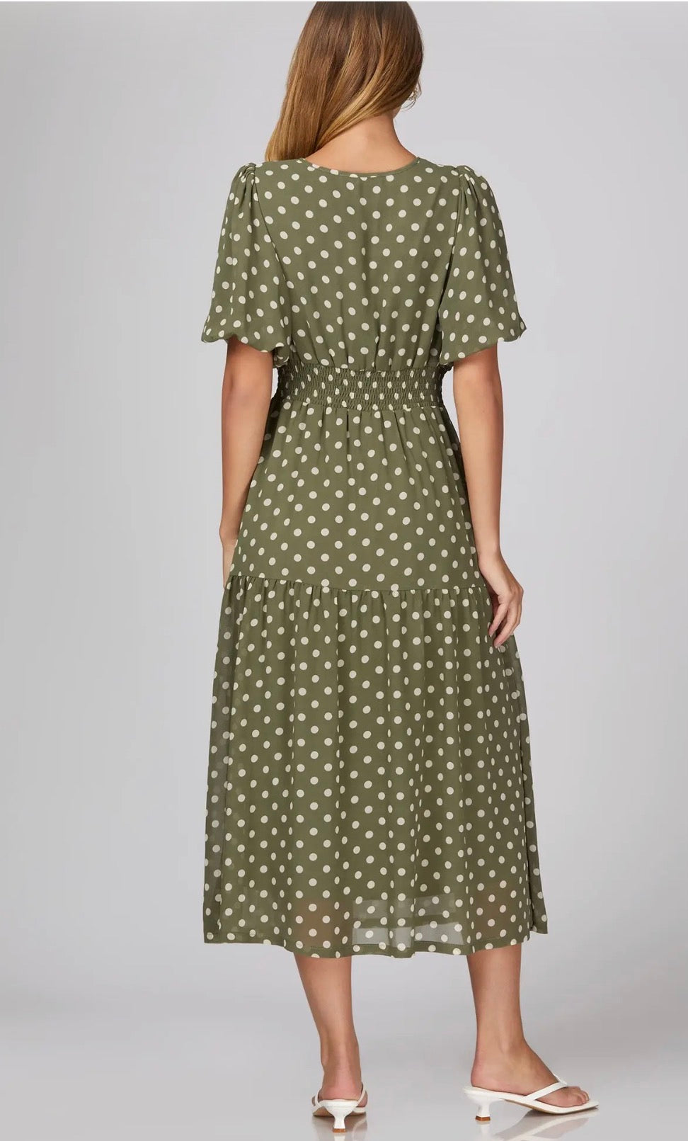 Olive dot dress