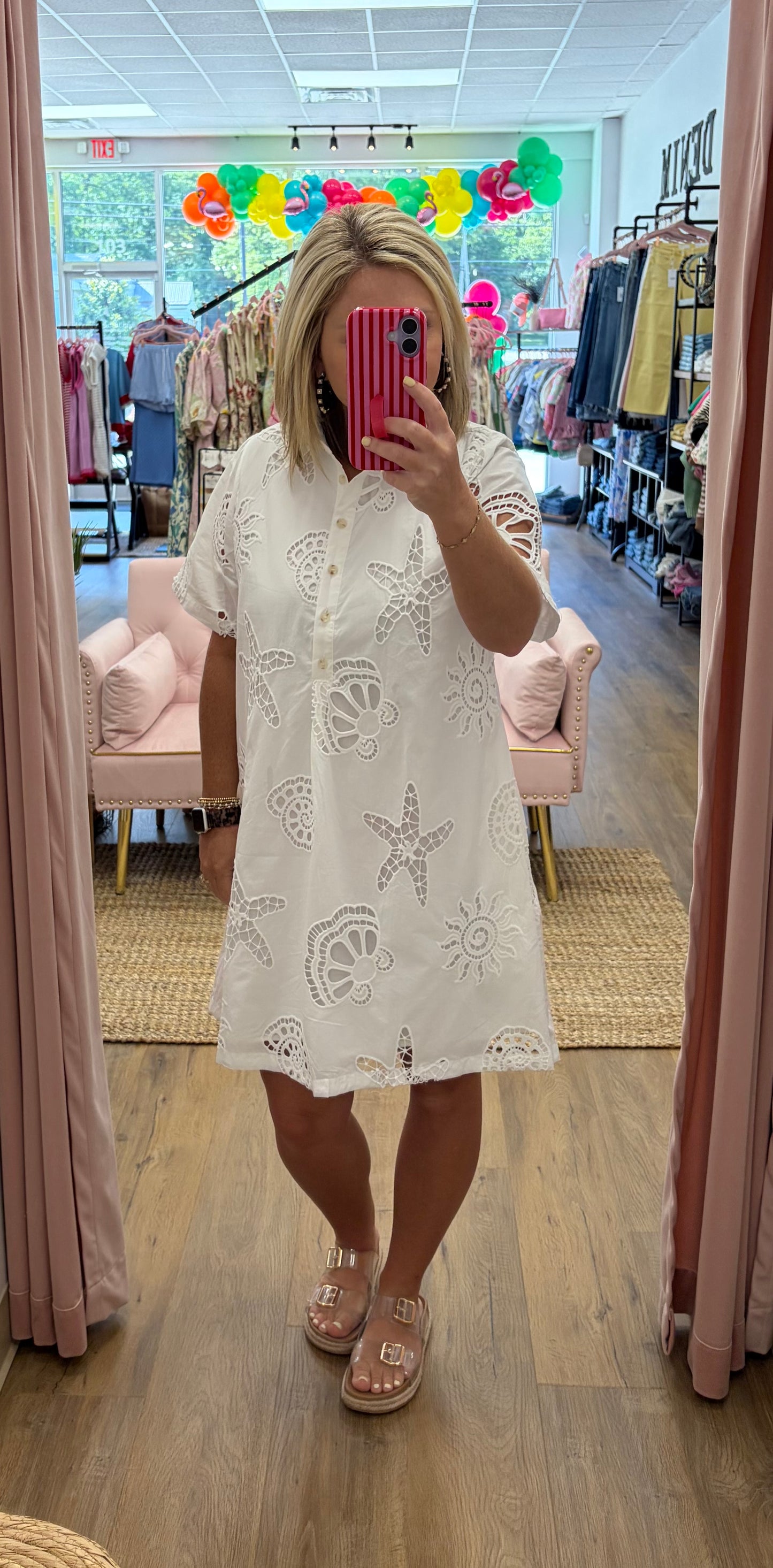 Seashell off white dress