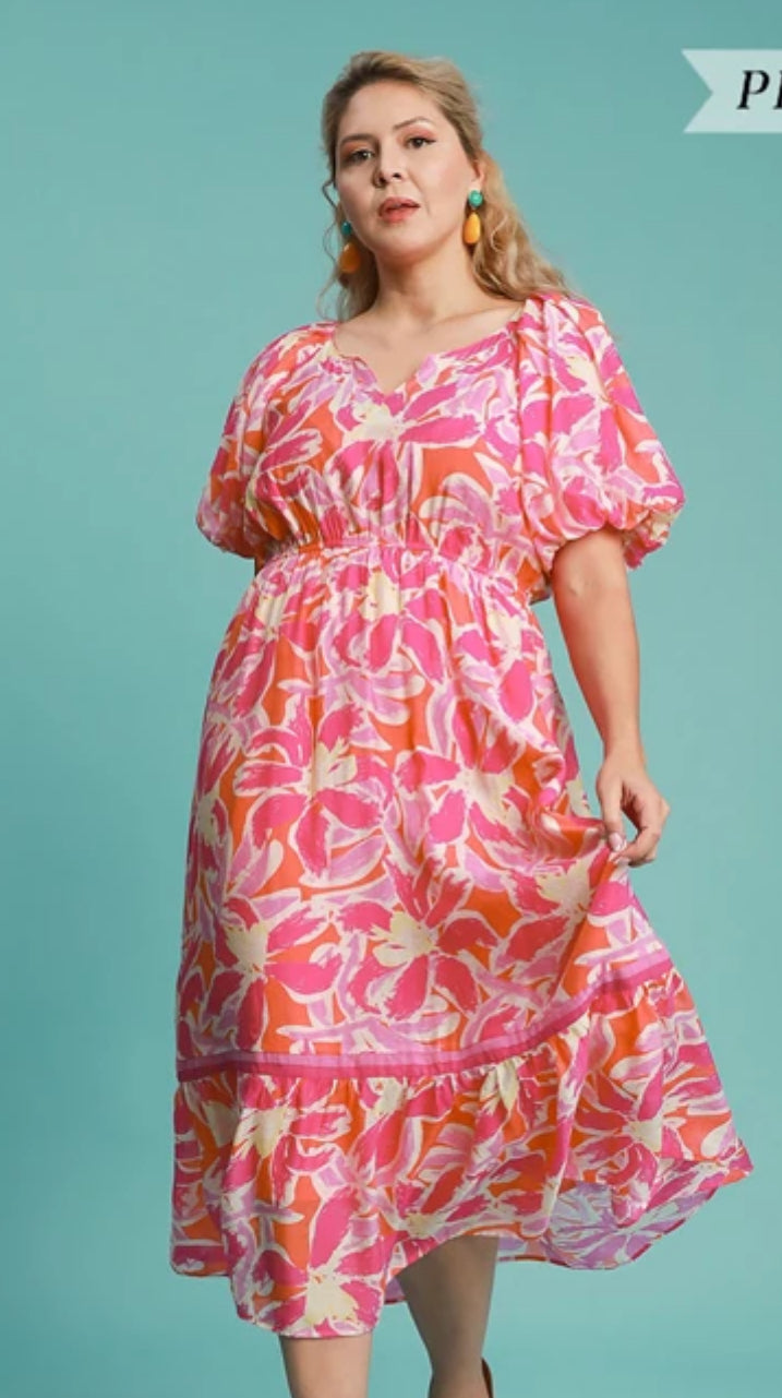 Magenta mix curvy dress