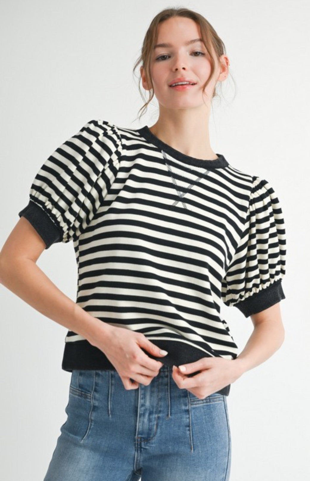 Jordan black stripe top