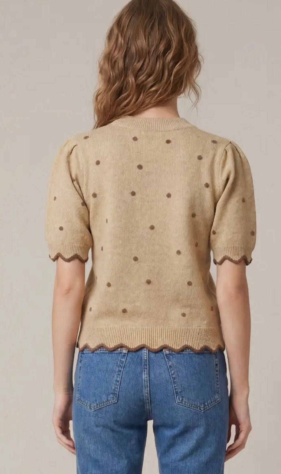 Taupe dot sweater