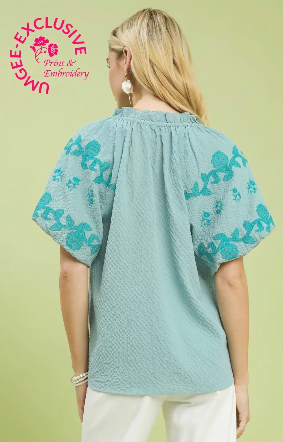 Mint blue top