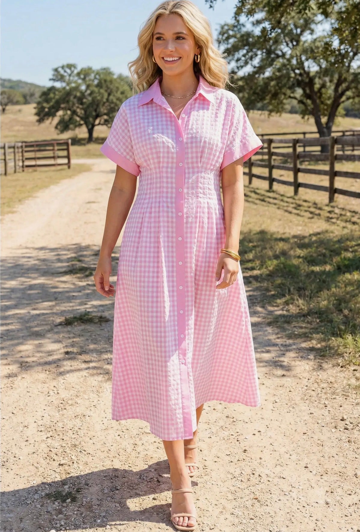 Pink checkered dress