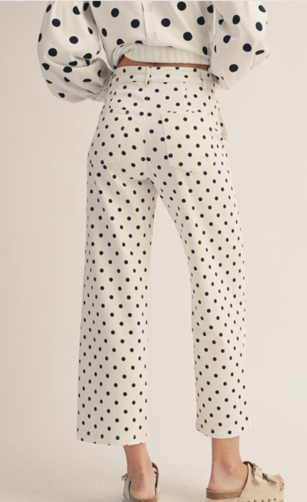 Ivory black dot pants