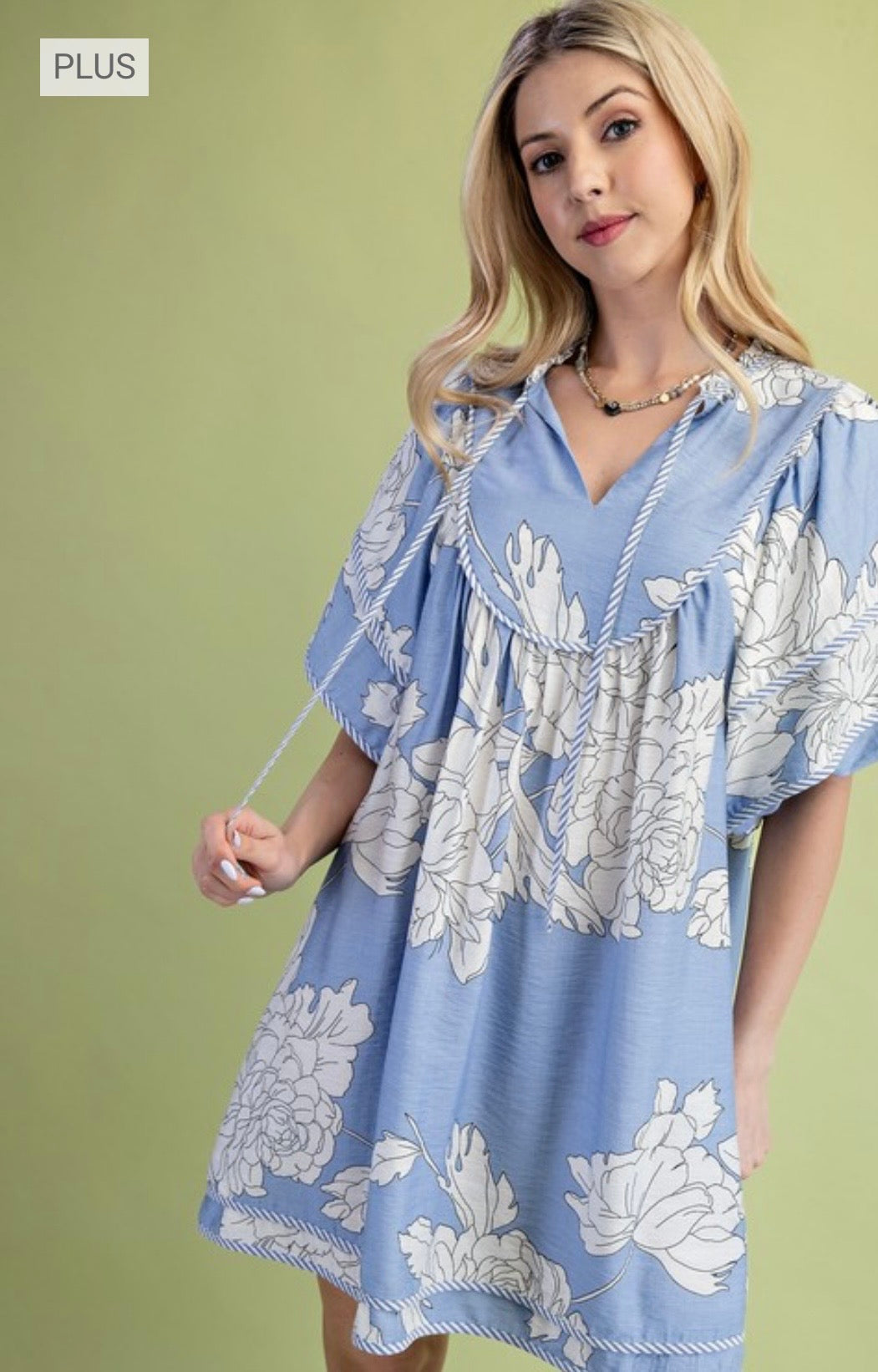 Blue spring dress curvy