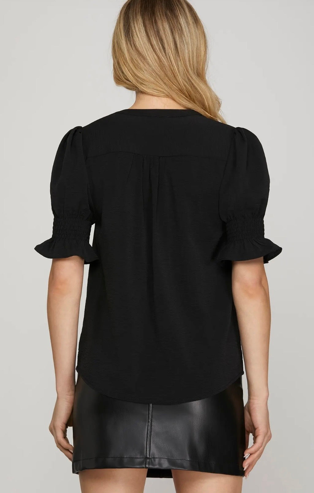 Black drop sleeve top