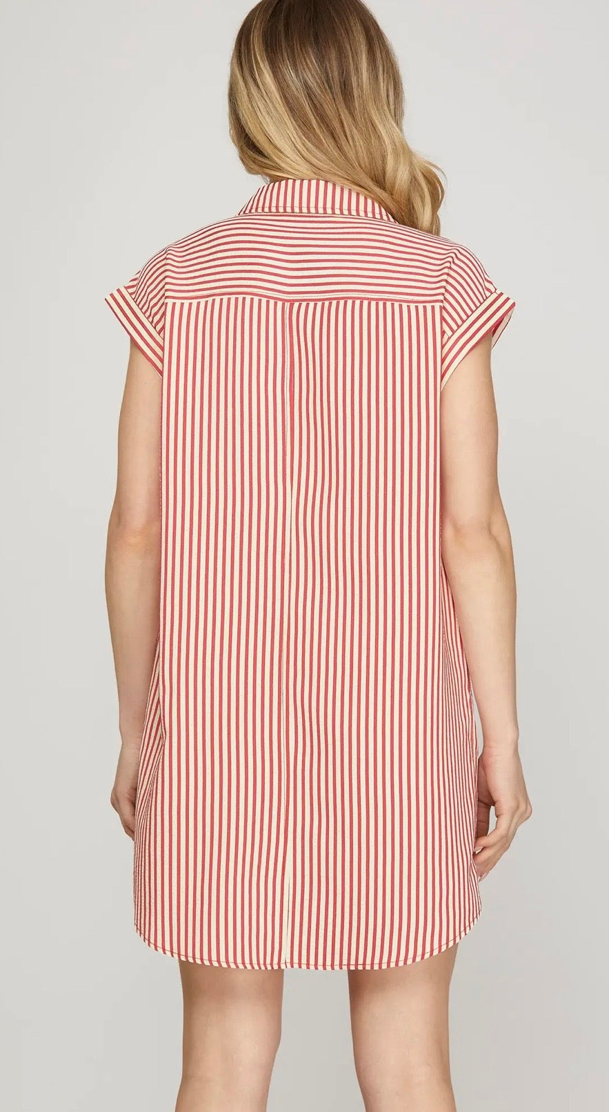 Red stripe dress