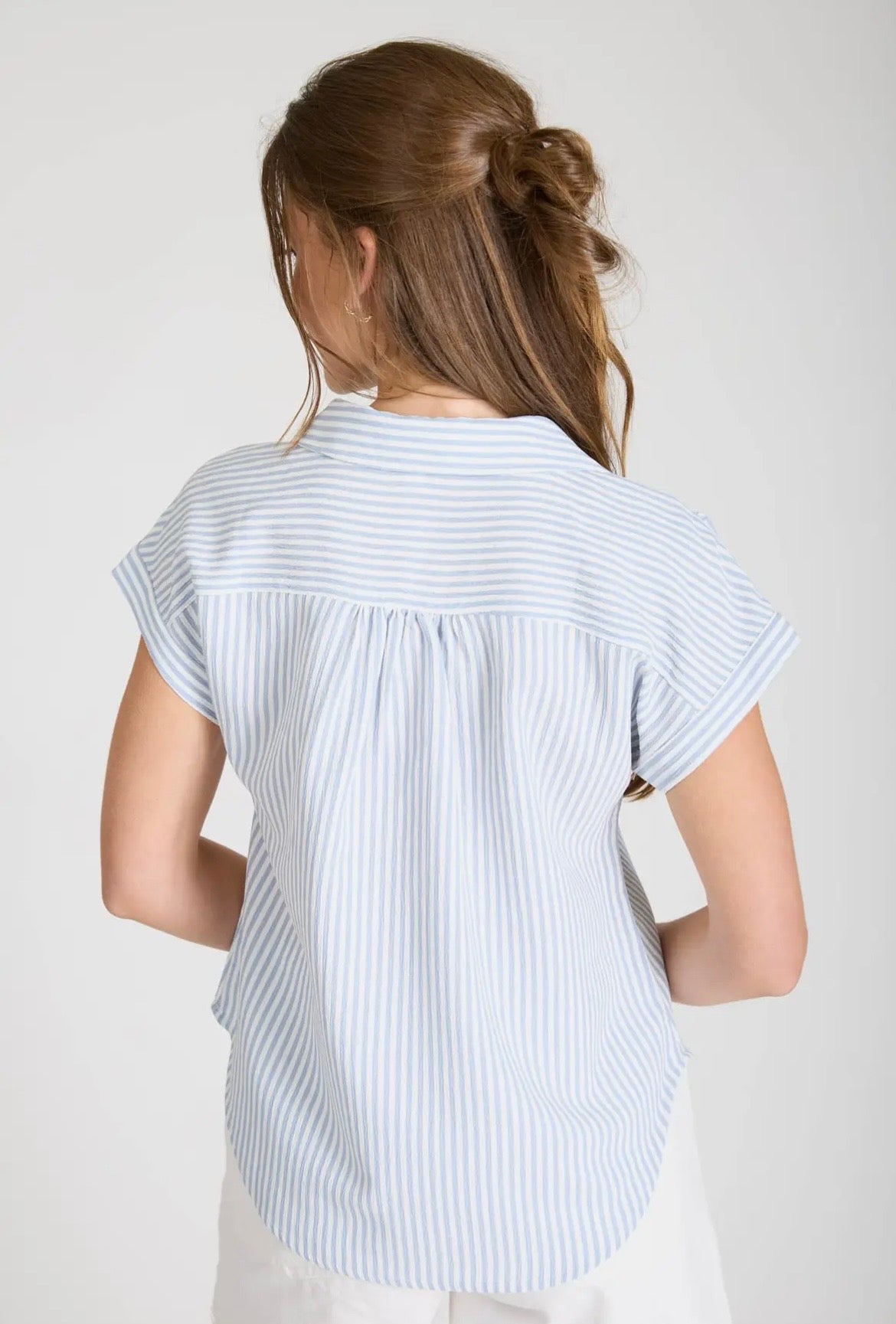 Light blue stripe top