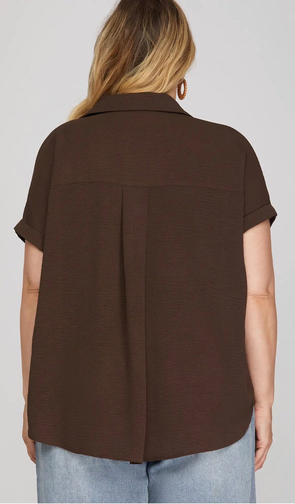 Chocolate brown curvy top