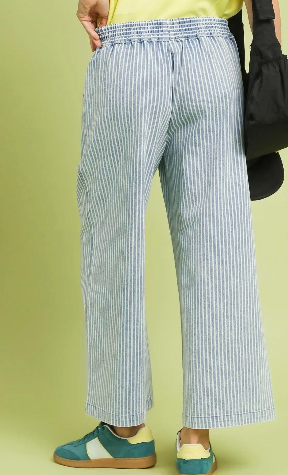Lt. denim stripe wide leg pants