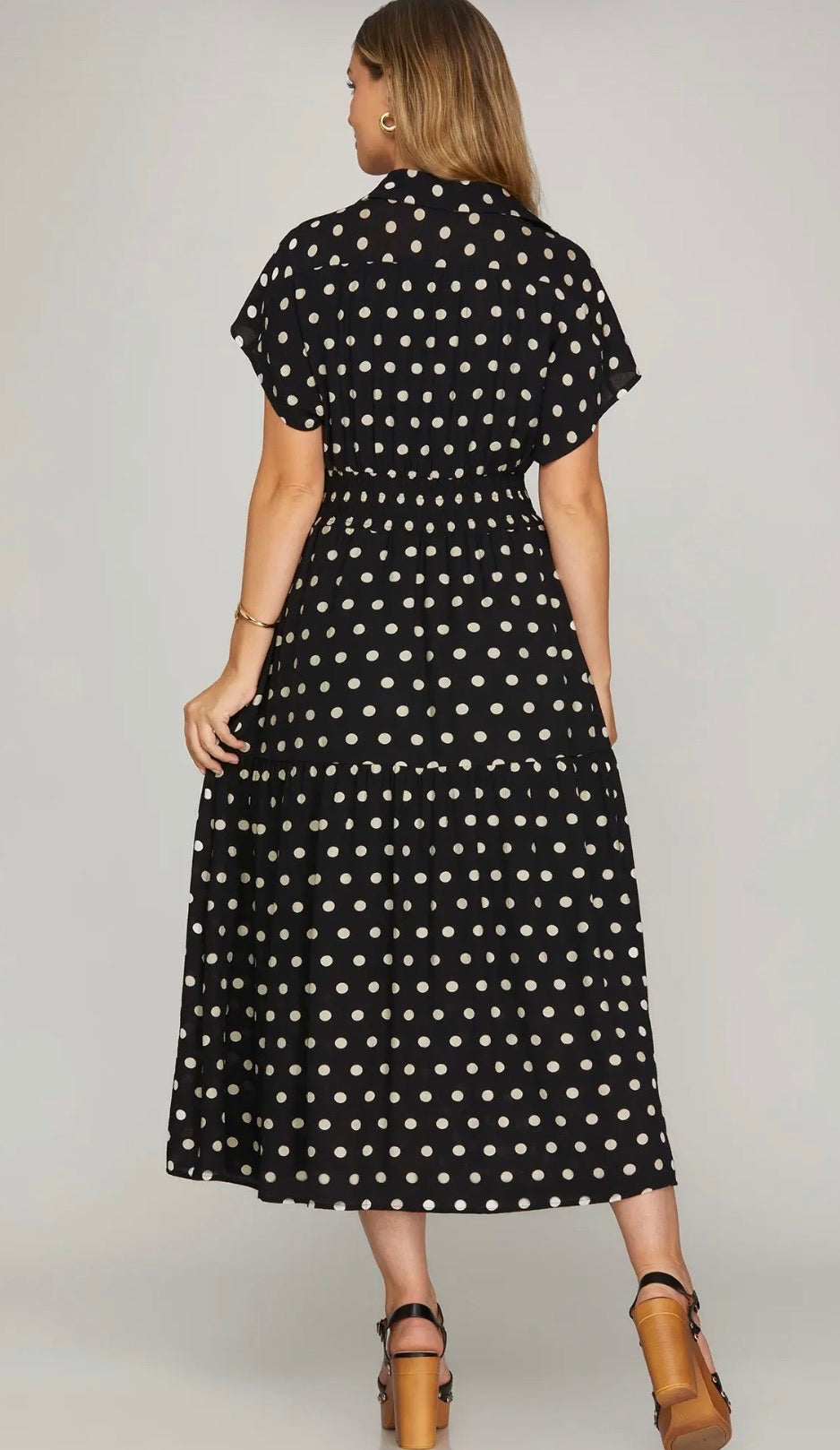 Black and white polka dot dress