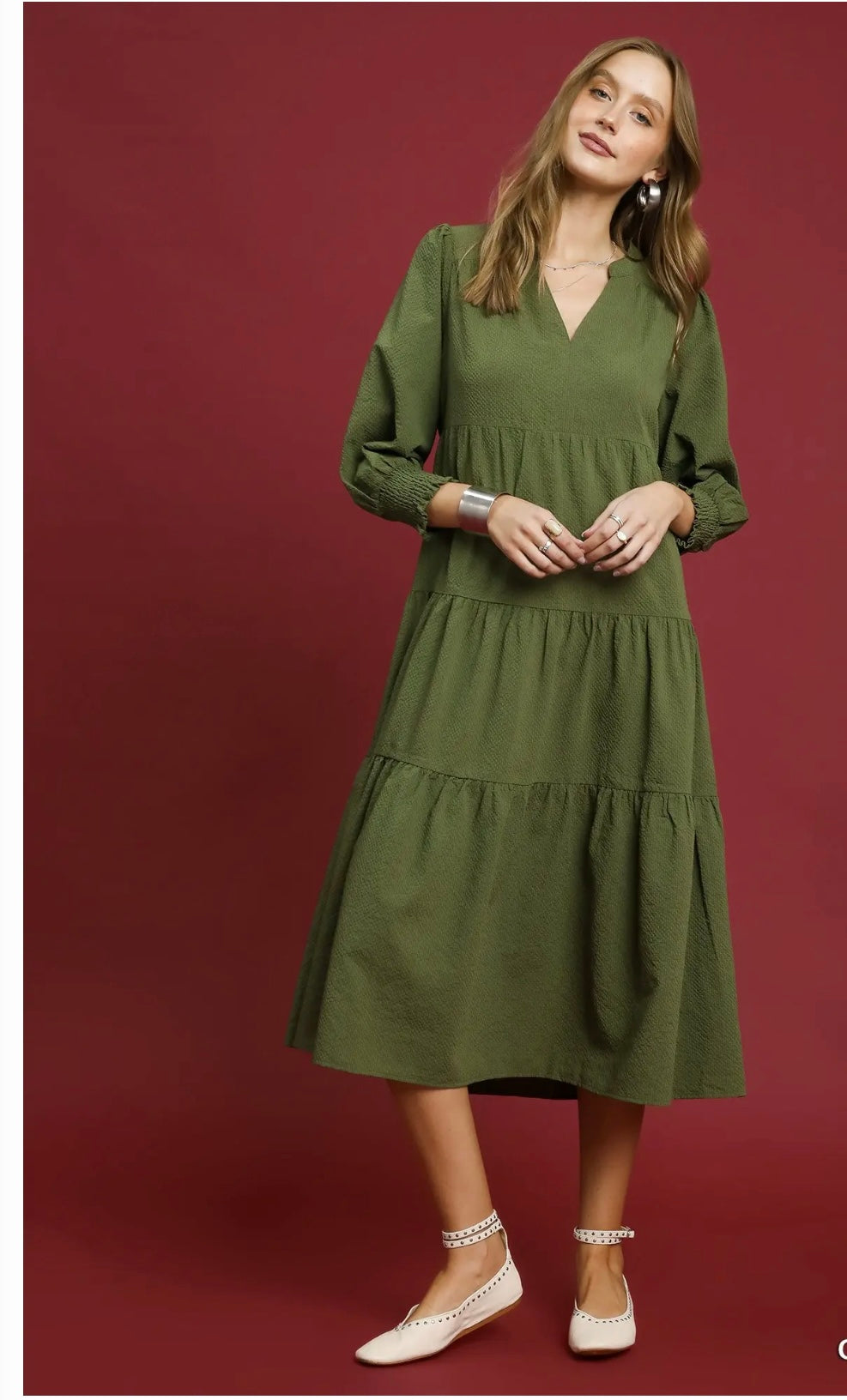 Olive midi dress