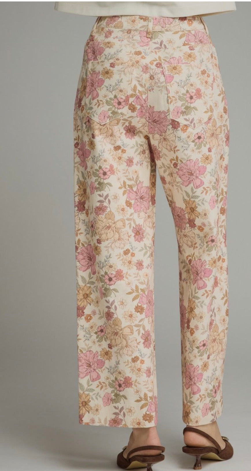 Fall flower ivory pants