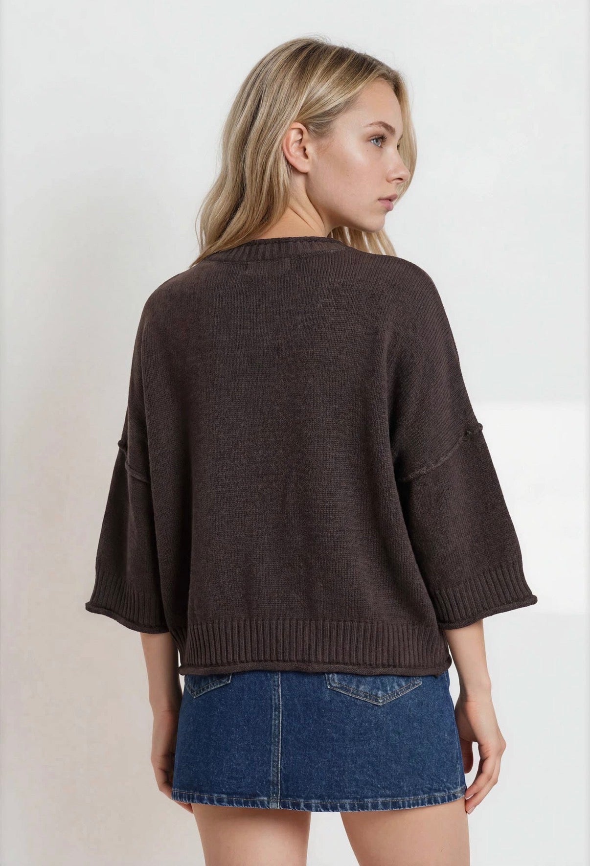Chocolate brown sweater top