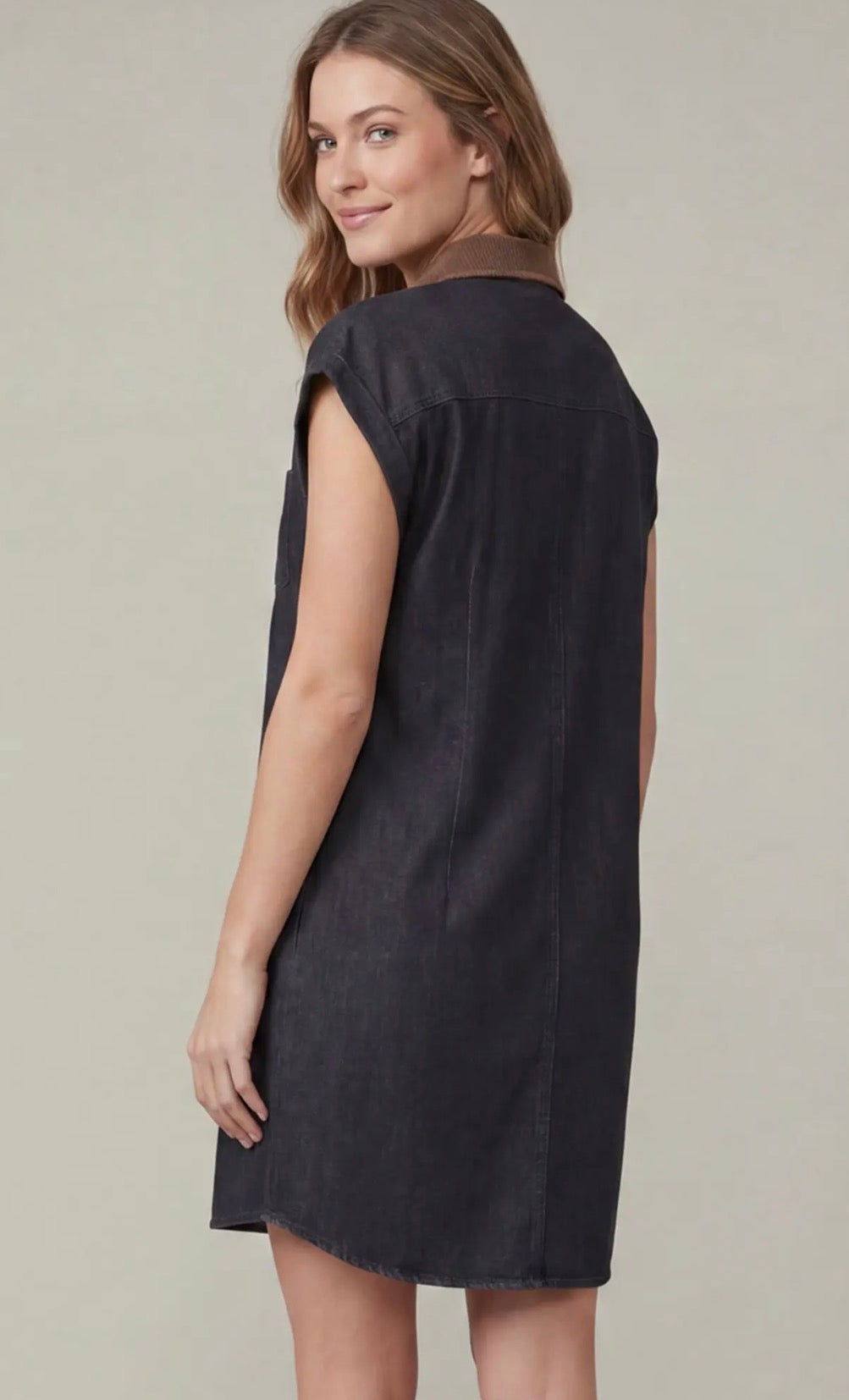 Black denim dress