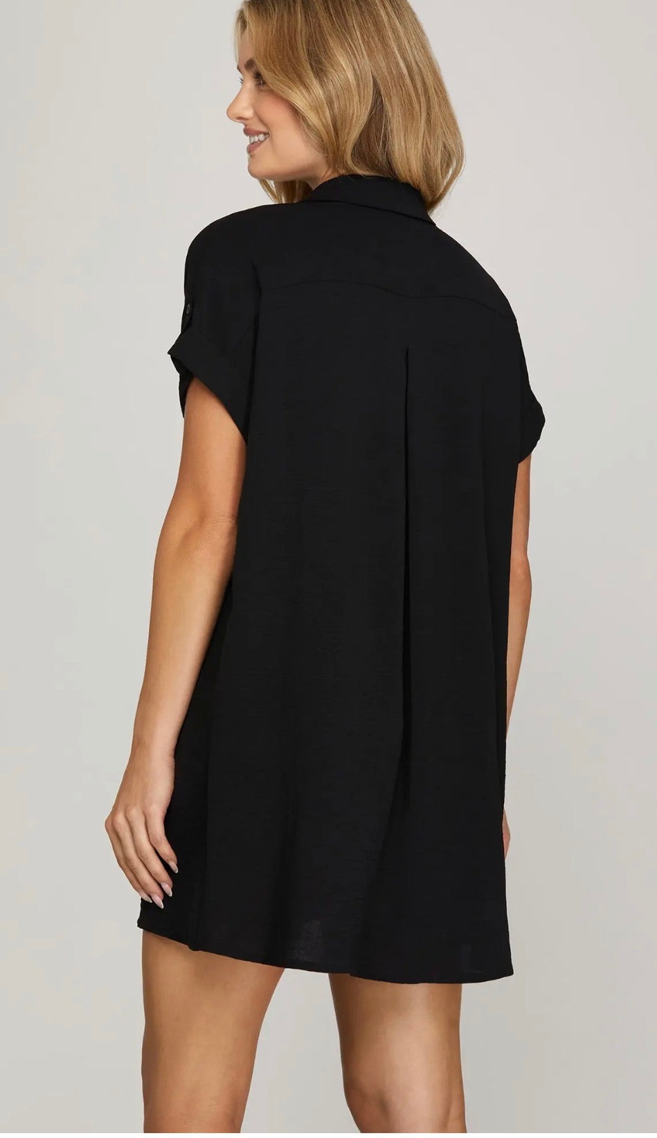Black shirt dress