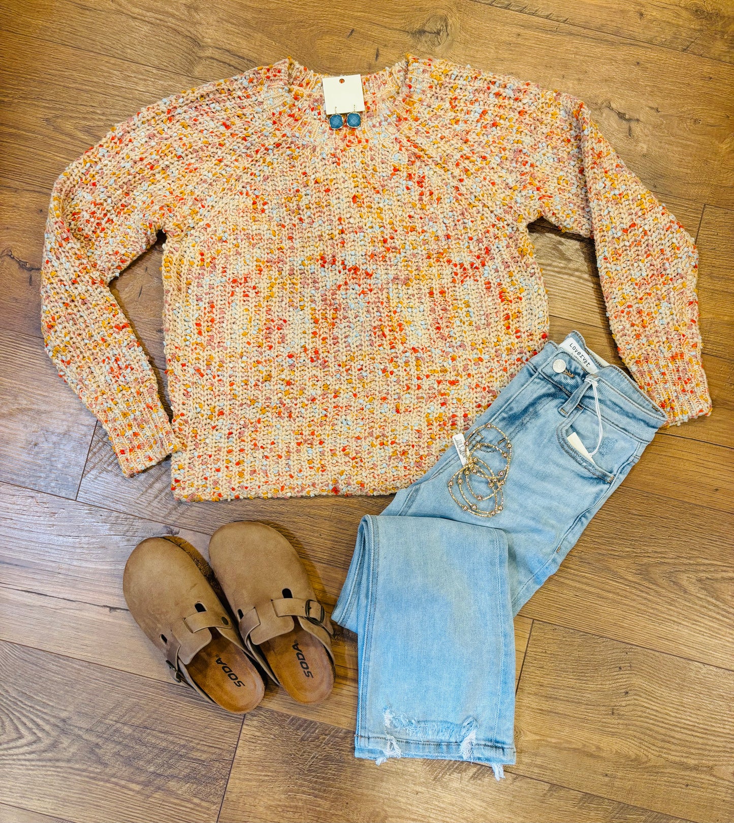 Orange popcorn sweater