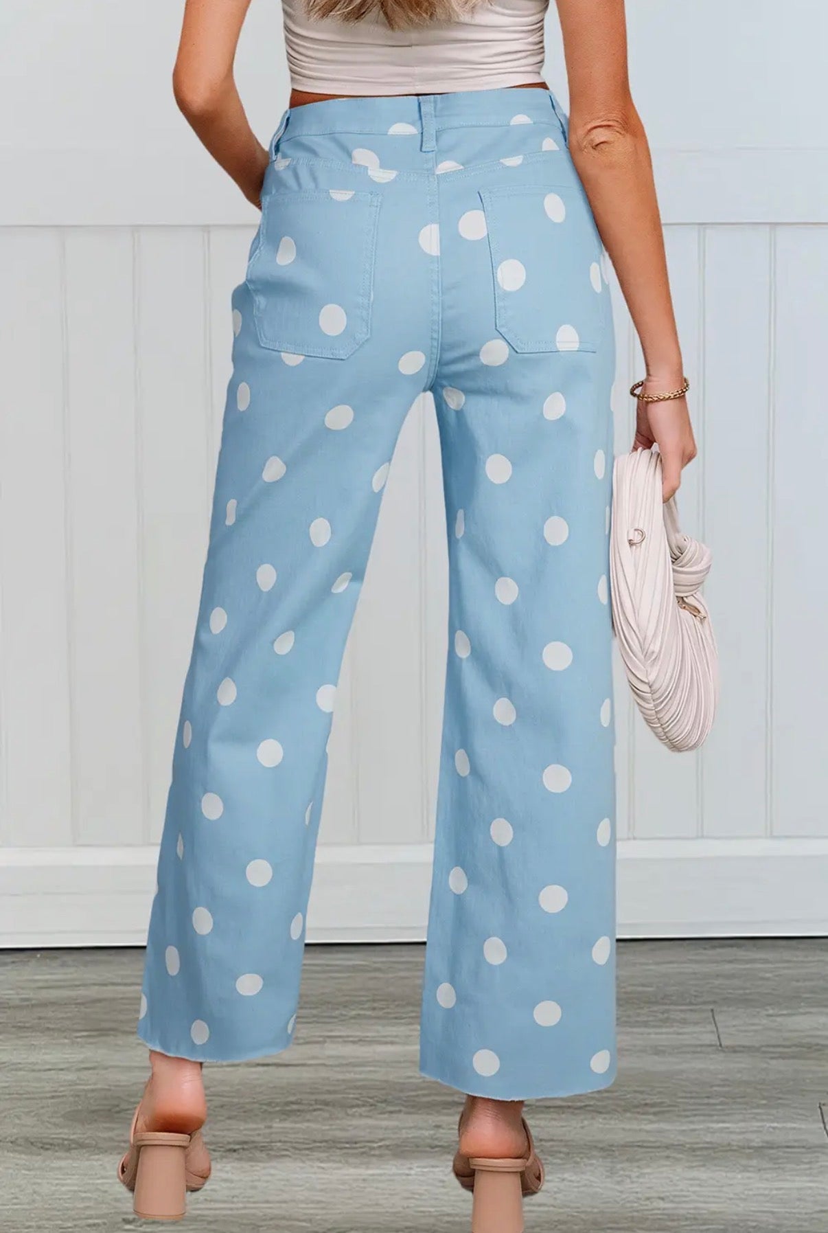 Blue polka dot jeans