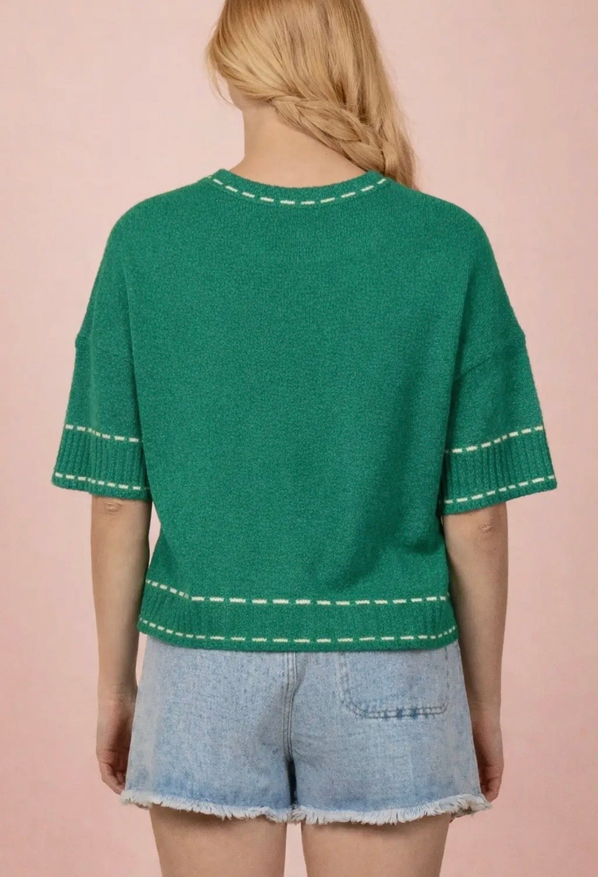 Kelly green curvy sweater top