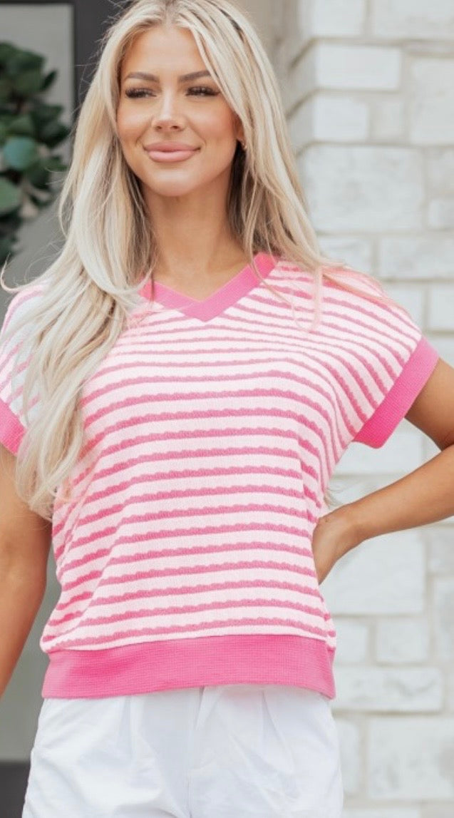 Pink stripe top