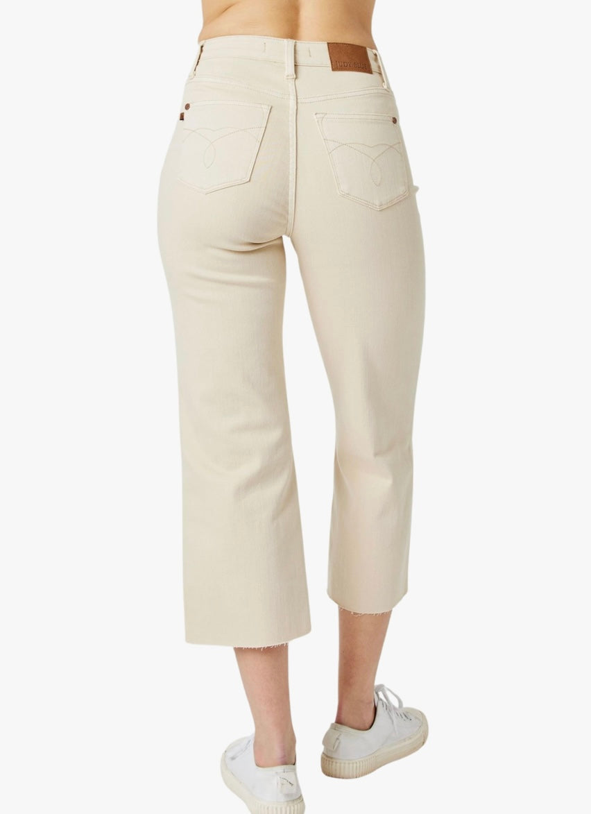 Judy blue HW crop wide jeans