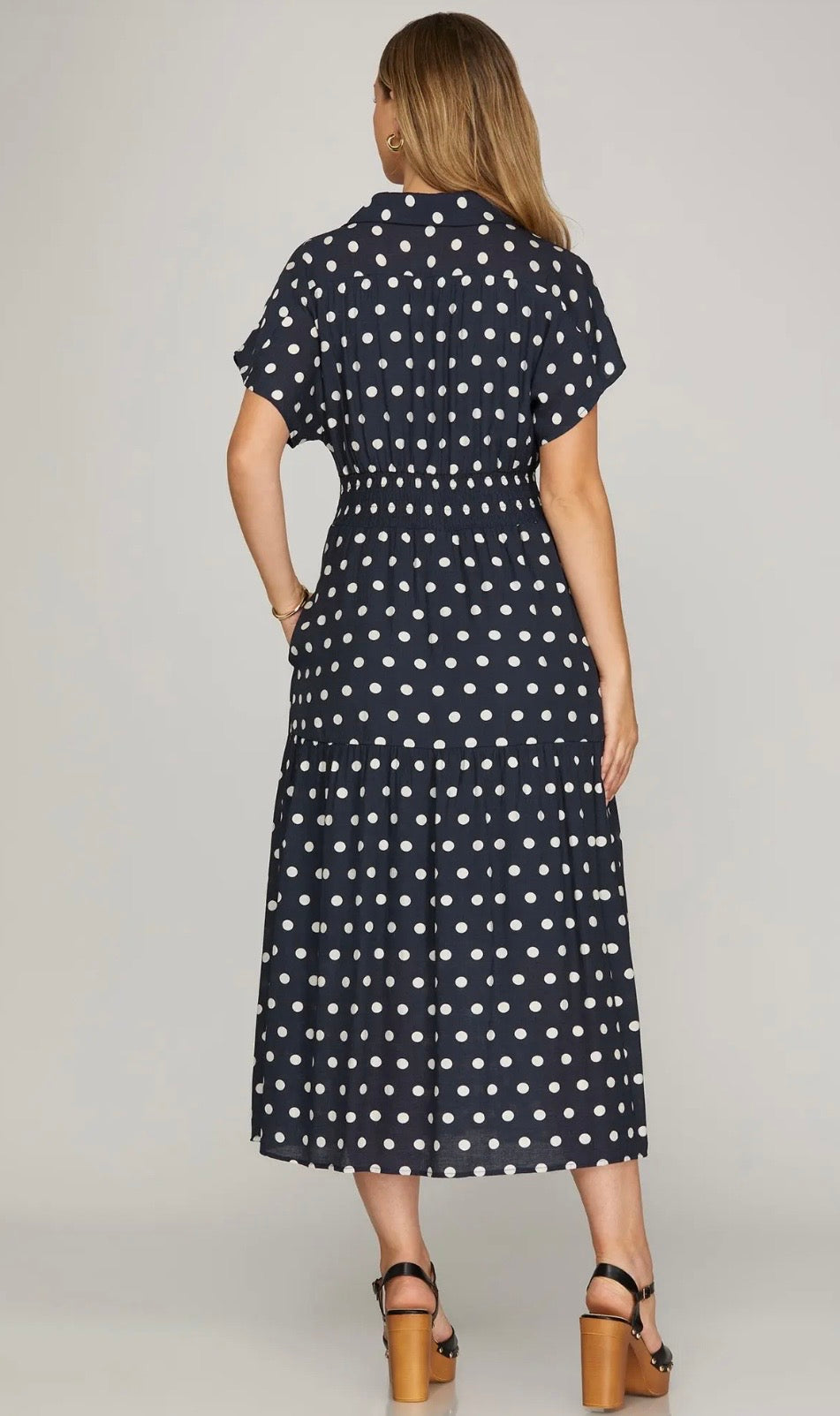 Black/white polka dot dress