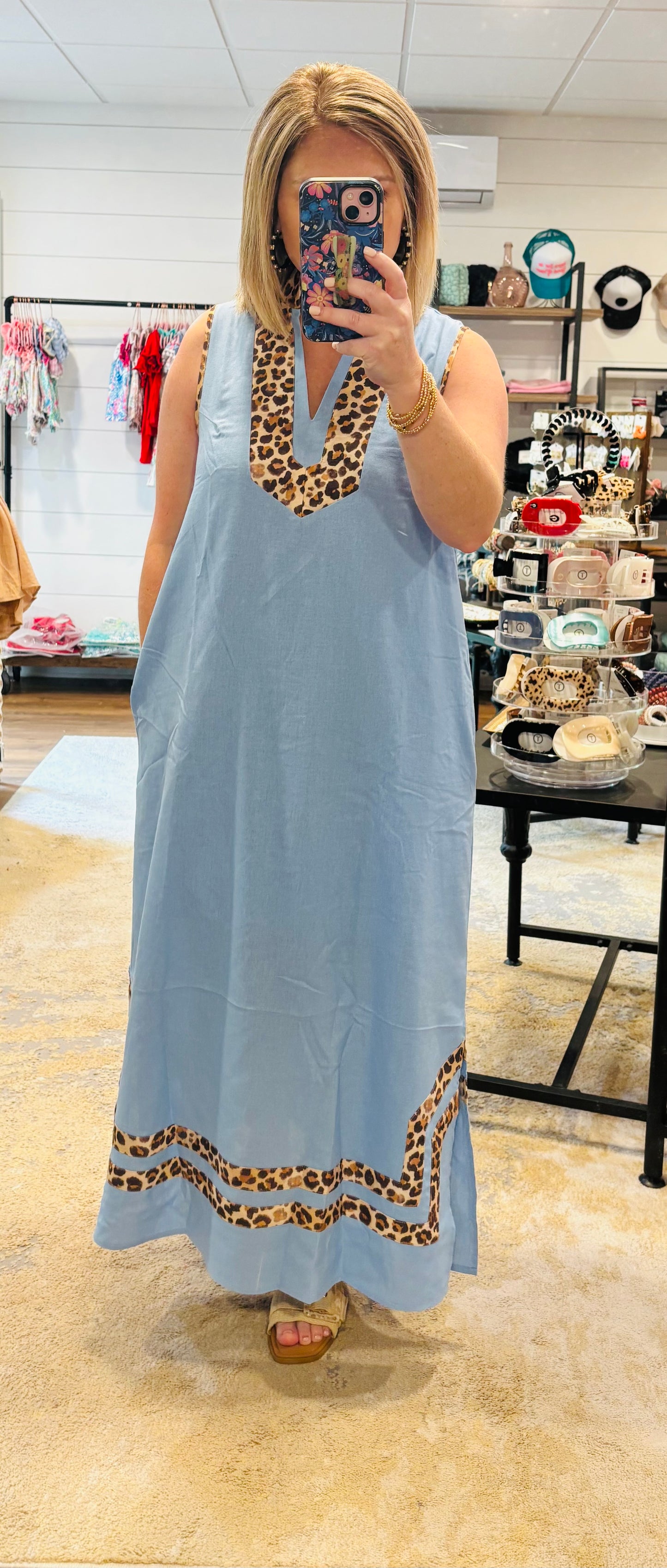 Cheetah blue dress