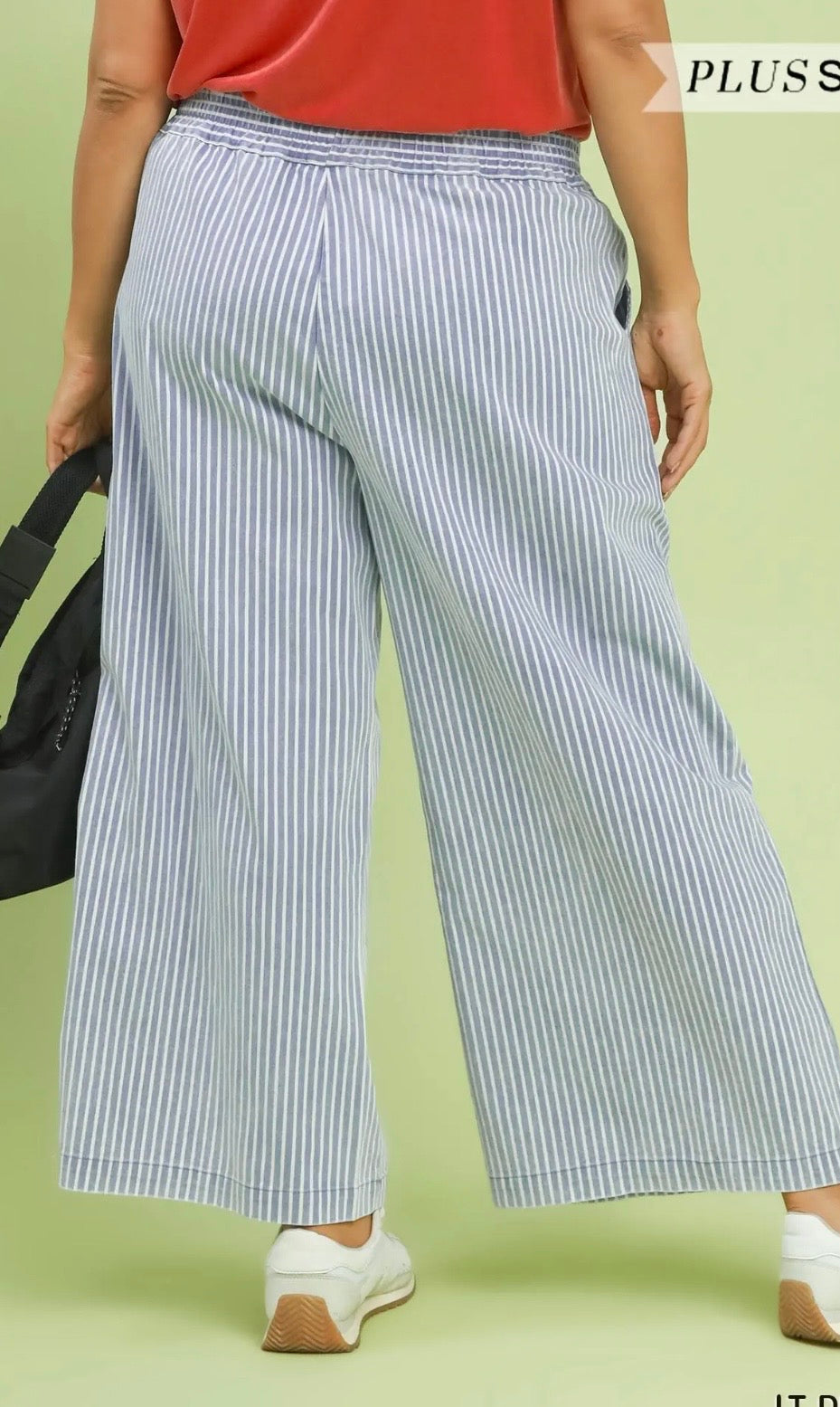 Curvy Lt denim stripe pant