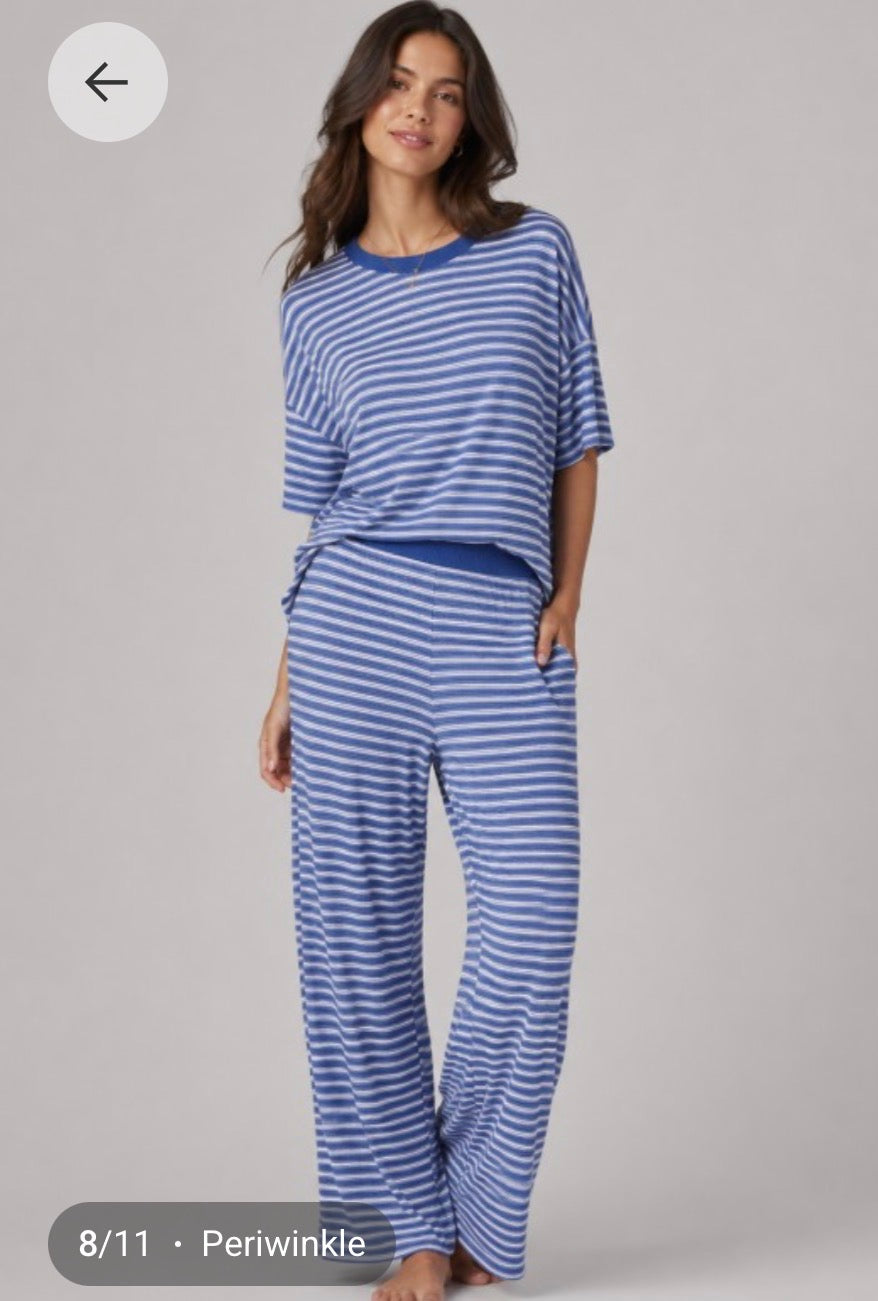 Periwinkle stripe set