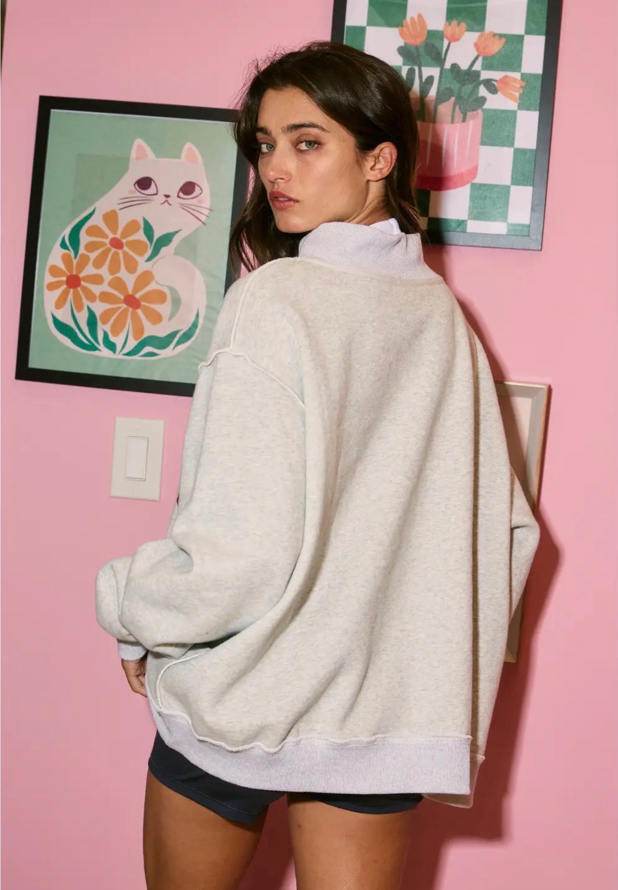 Reversible GA mock neck sweatshirt