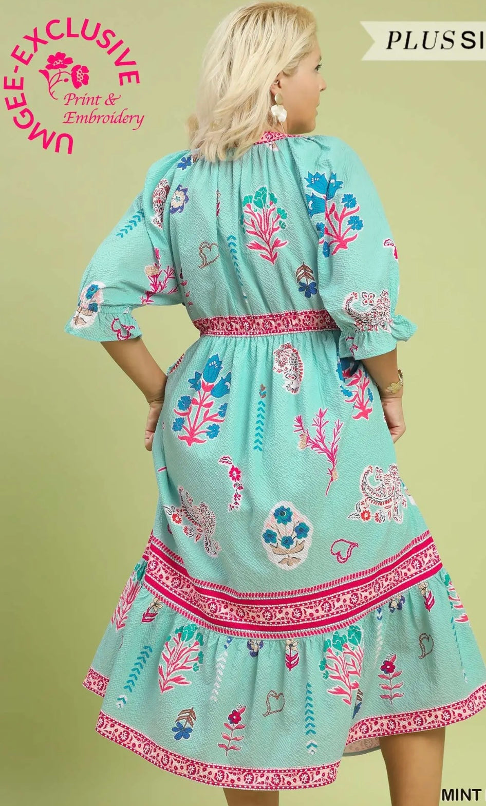 Teal curvy spring dress