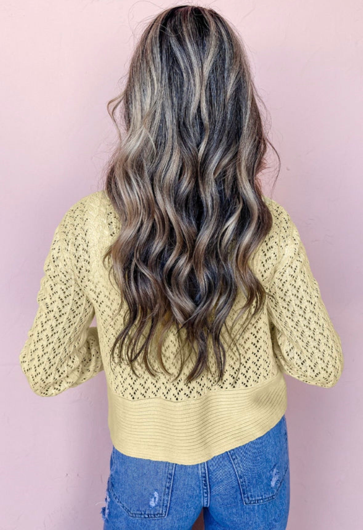 Yellow cardigan