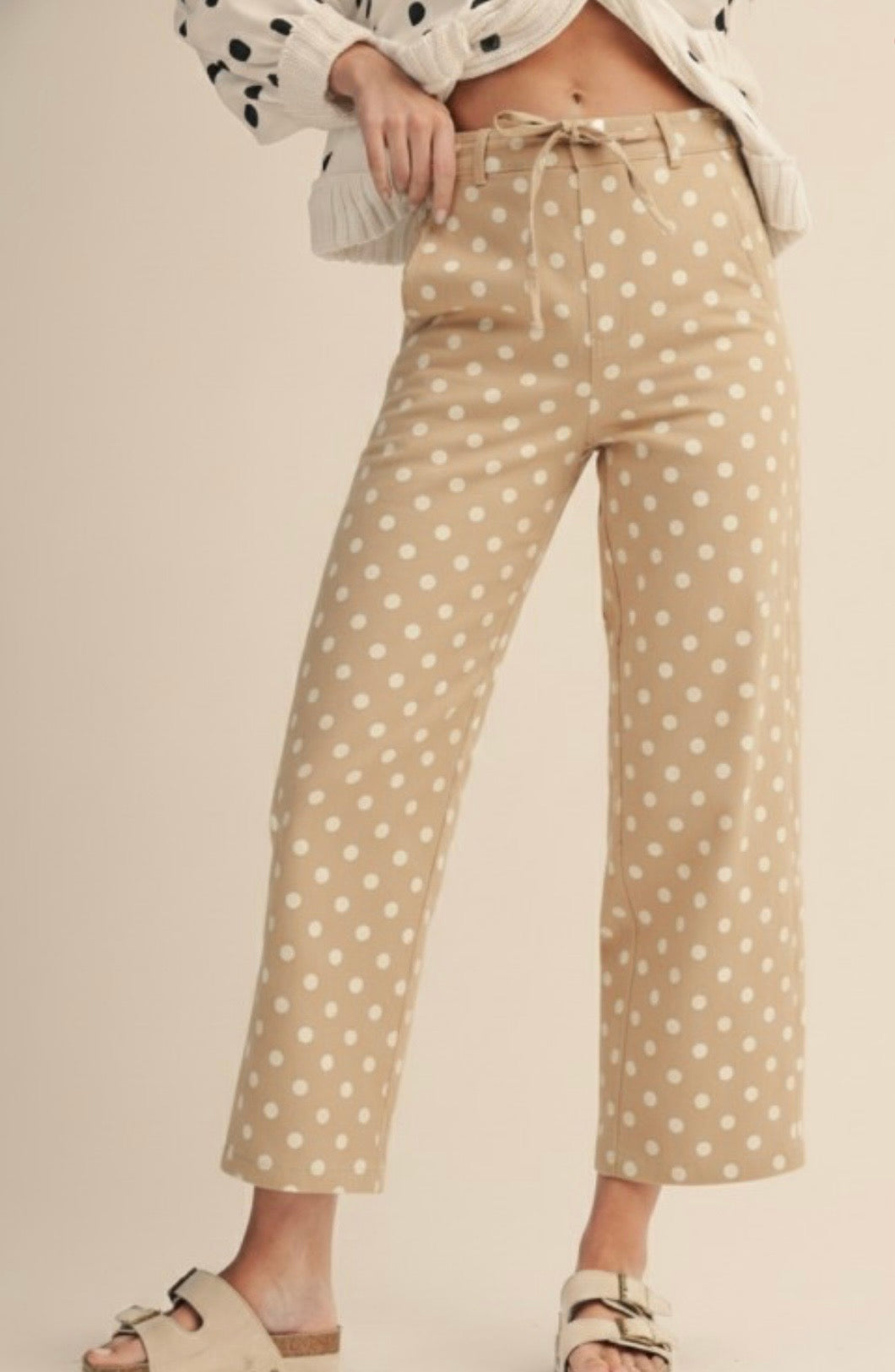 Taupe dot pants