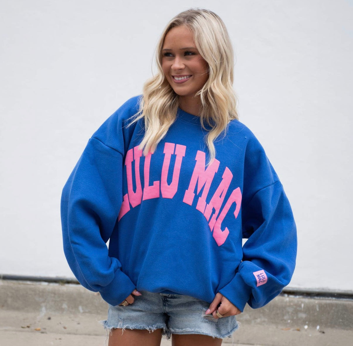 Royal/pink Lulu Mac sweatshirt