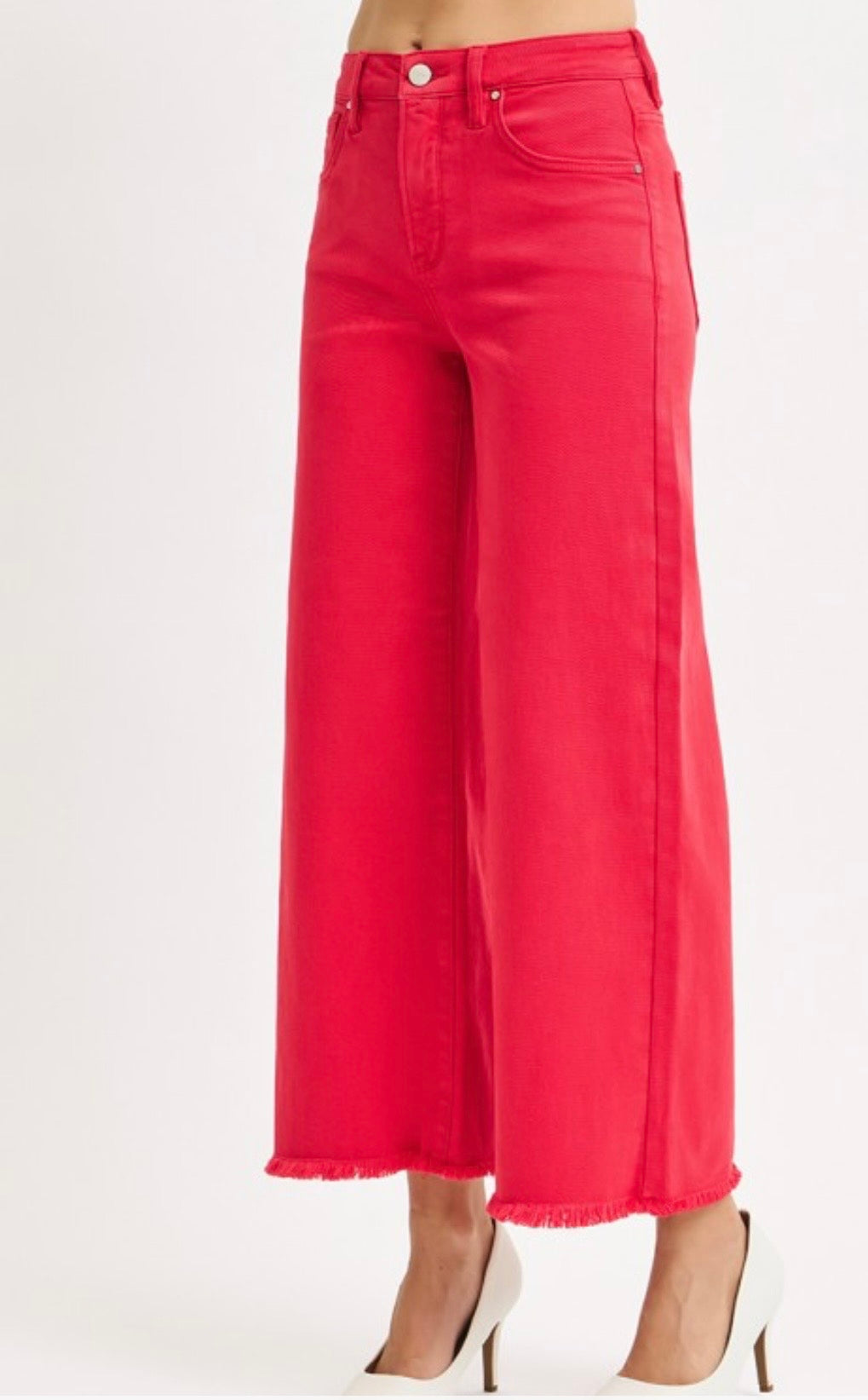 Risen tummy control HW crop wide jeans